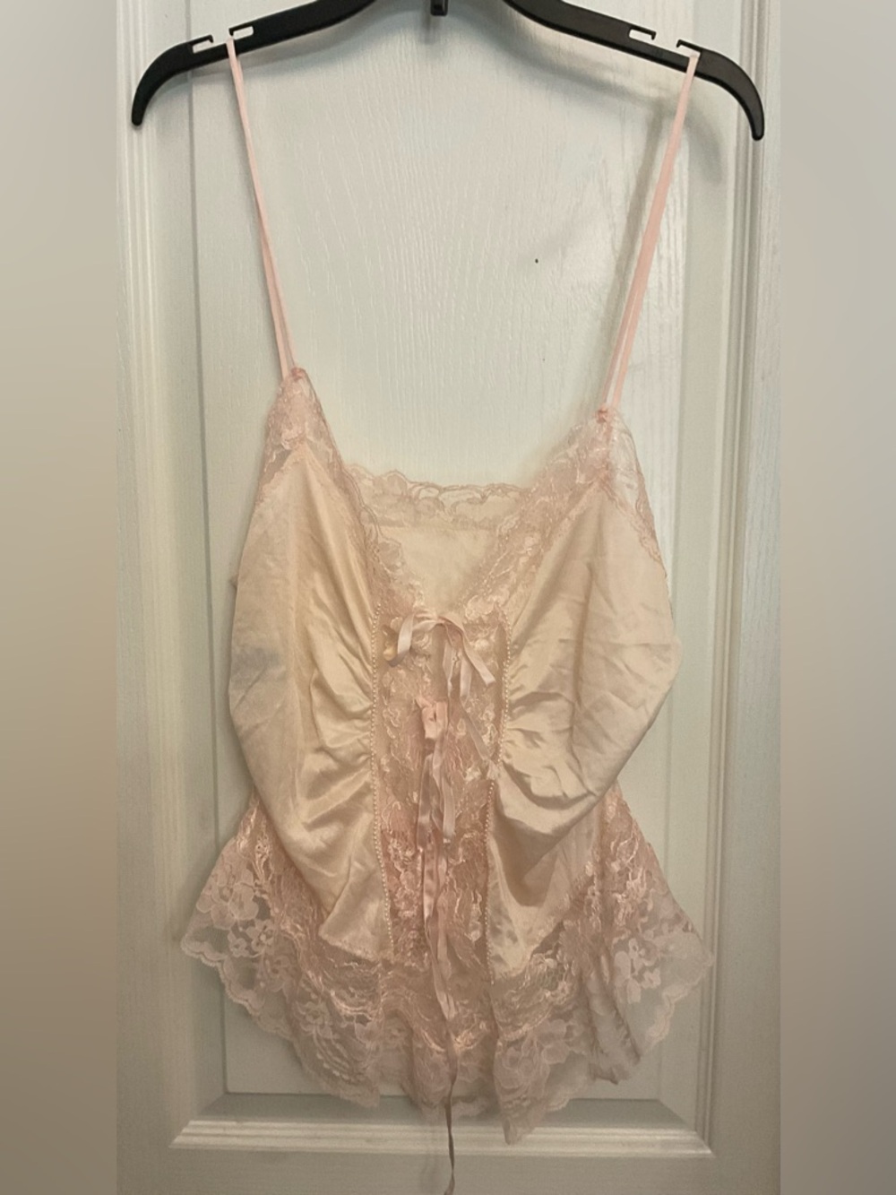 Delicate Lace Nylon Cami in Pale Pink